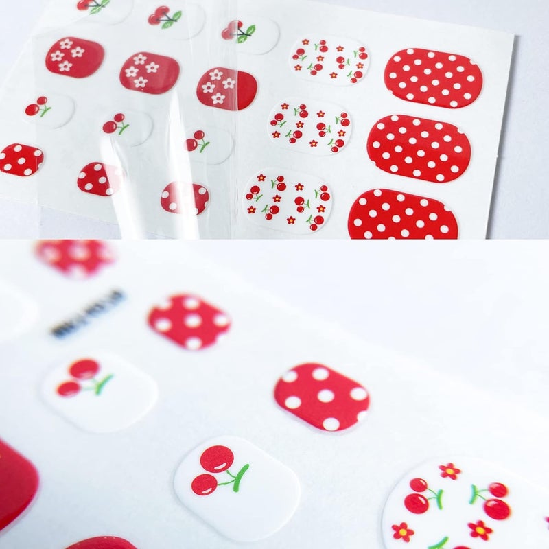 IHUKEIT Kids Nail Stickers Full Nail Wraps Self Adhesive Nail Polish Strips for Kids Girls Nail Art Decoration Fun Including Fruits Rainbows Stars Hearts Clouds Recommend for Age 8 and Older (Pack of 10) - Image 4